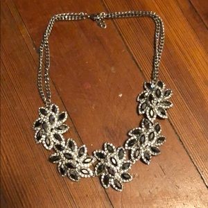 Silver link statement necklace
